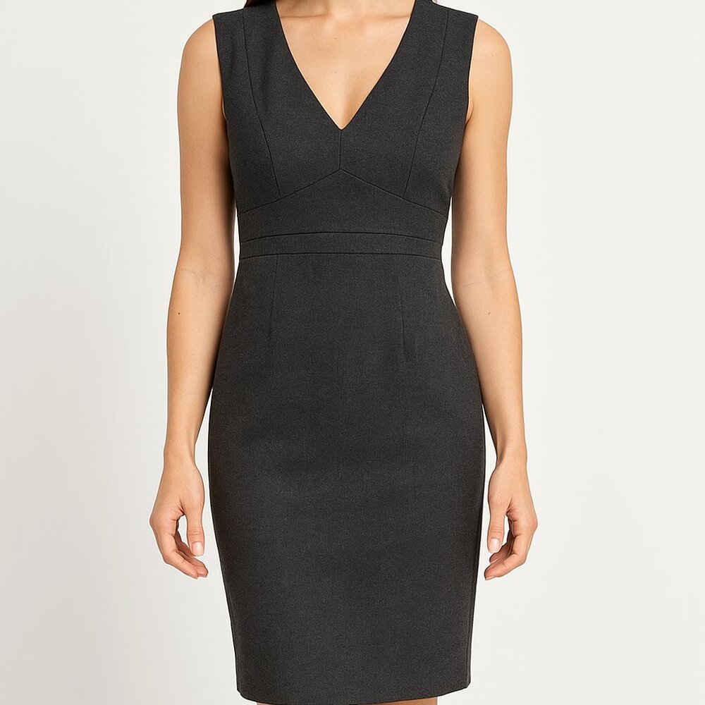 ✨ Ann Taylor Loft Grey Vneck Shift Dress 6P